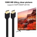 Cable Audio/Video Plano HDMI a HDMI(macho) - Cable HDMI Plano de alta definición, version 2.0, Color: negro, 6 pies. FY-1006-2M