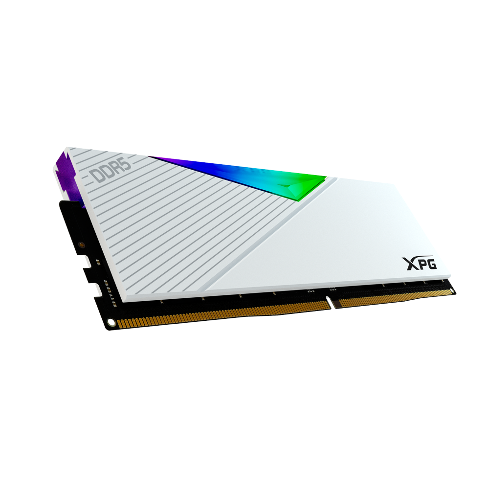 Memoria Ram DIMM ADATA XPG Lancer RGB - Capacidad de 16GB DDR5 U-DIMM, 6800MHz, ECC, CL34, 1.4V, color blanco. AX5U6800C3416G-CLARWH