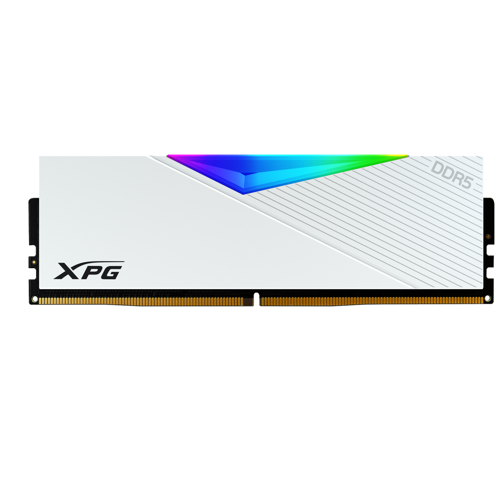 Memoria Ram DIMM ADATA XPG Lancer RGB - Capacidad de 16GB DDR5 U-DIMM, 6800MHz, ECC, CL34, 1.4V, color blanco. AX5U6800C3416G-CLARWH