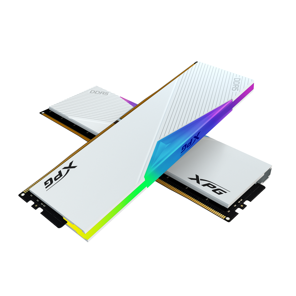 Memoria Ram DIMM ADATA XPG Lancer RGB - Capacidad de 16GB DDR5 U-DIMM, 6800MHz, ECC, CL34, 1.4V, color blanco. AX5U6800C3416G-CLARWH