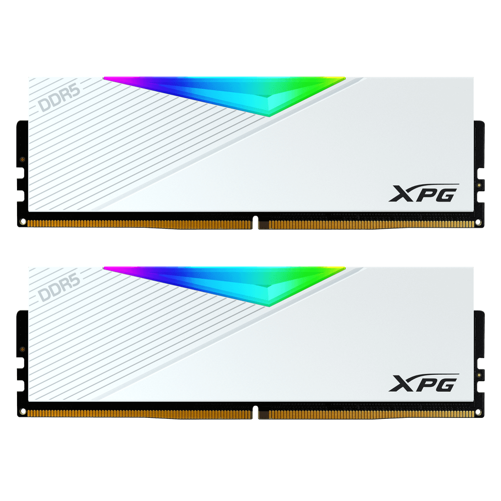 Memoria Ram DIMM ADATA XPG Lancer RGB - Capacidad de 16GB DDR5 U-DIMM, 6800MHz, ECC, CL34, 1.4V, color blanco. AX5U6800C3416G-CLARWH