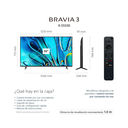 BRAVIA 3 | 4K HDR Processor X1™ | 4K Ultra HD | Alto rango dinámico (HDR) | Smart TV (Google TV) color negro. K-55S30