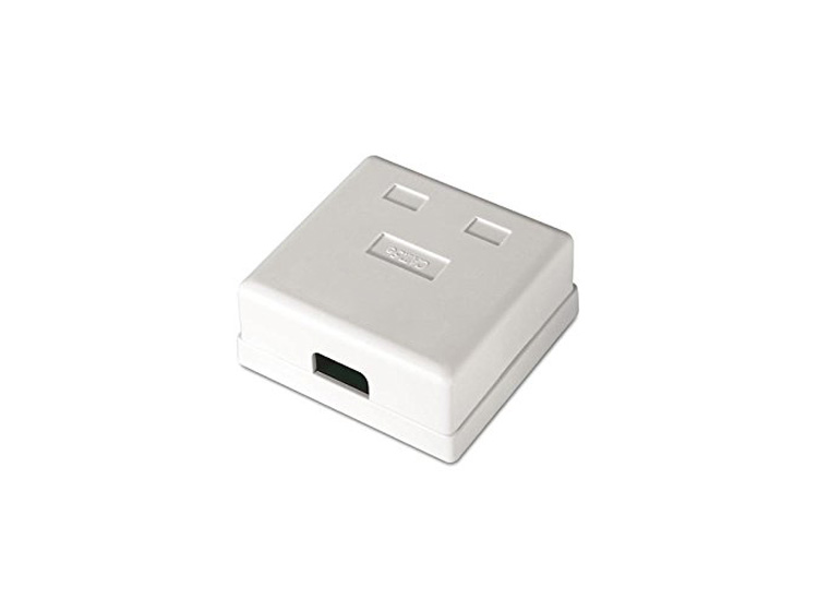 Cajilla de Red VCOM NM242 - Caja sencilla para montaje superficial (Keystone) RJ-45, 2 puerto.