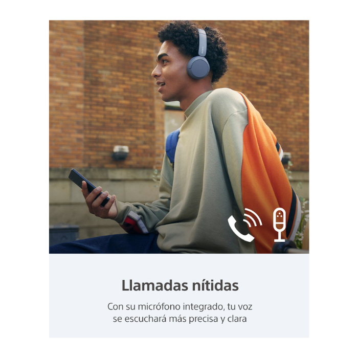 Auriculares Sony, audífonos on-ear inalámbricos, Bluetooth 5.2, compatible con Fast Pair,Compatibilidad con asistentes de voz, color azul. WH-CH520/L