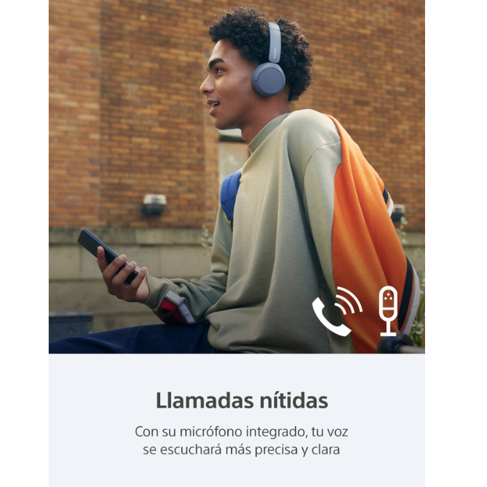 Auriculares Sony, audífonos on-ear inalámbricos, Bluetooth 5.2, compatible con Fast Pair,Compatibilidad con asistentes de voz, color azul. WH-CH520/L