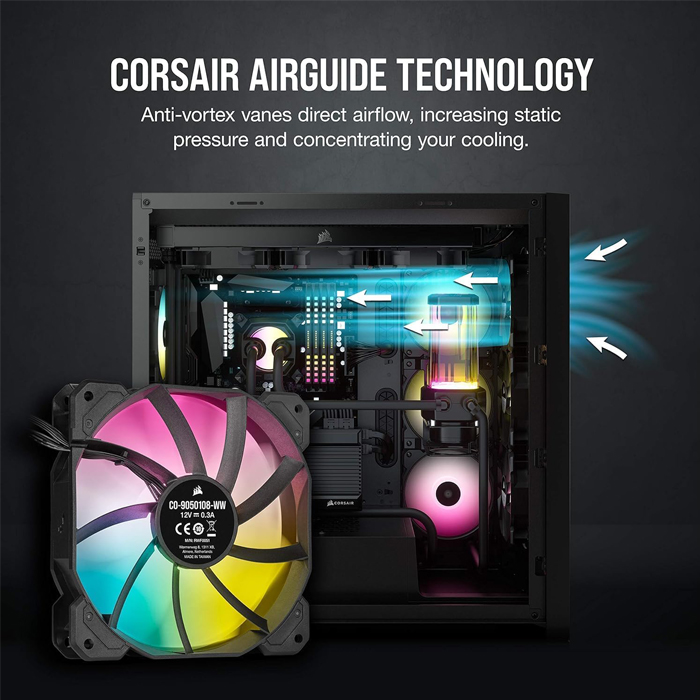 Abanicos enfriamiento iCUE SP120 RGB ELITE - Performance 120mm PWM de 4.724 in, 4 Pines. CO-9050108-WW