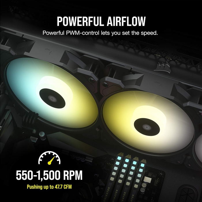 Abanicos enfriamiento iCUE SP120 RGB ELITE - Performance 120mm PWM de 4.724 in, 4 Pines. CO-9050108-WW