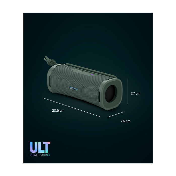Bocina Sony, parlante portátil inalámbrico de 7.5W, Bluetooth 5.3, resistente al agua y polvo IP67, ULT FIELD 1, gris. SRS-ULT10/H
