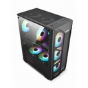 Caja ATX HUNTER-VI - Ventana lateral, conectores 1x USB 2.0, 1x USB 3.0, sin ventilador, color negro. HUN-HUNTER-VI