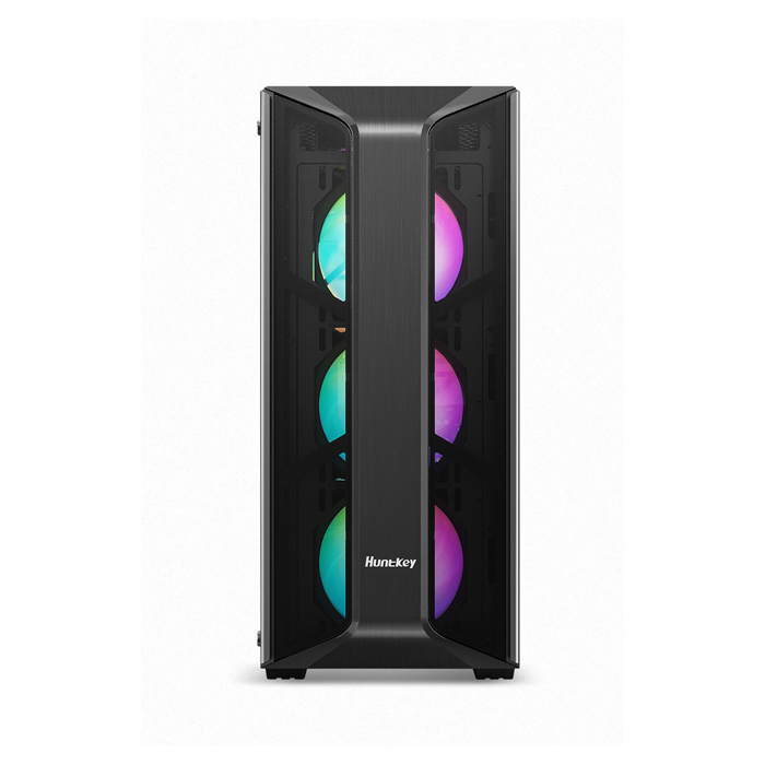 Caja ATX HUNTER-VI - Ventana lateral, conectores 1x USB 2.0, 1x USB 3.0, sin ventilador, color negro. HUN-HUNTER-VI