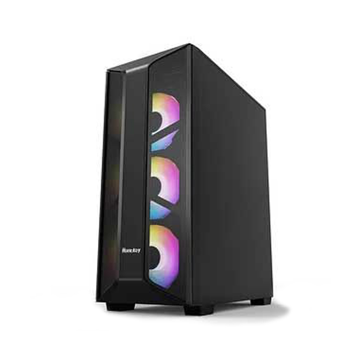 Caja ATX HUNTER-VI - Ventana lateral, conectores 1x USB 2.0, 1x USB 3.0, sin ventilador, color negro. HUN-HUNTER-VI