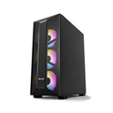 Caja ATX HUNTER-VI - Ventana lateral, conectores 1x USB 2.0, 1x USB 3.0, sin ventilador, color negro. HUN-HUNTER-VI