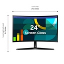 Monitor Samsung Curvo S36GD - 24" IPS FHD (1920X1080), 250cd/m2, 100Hz, 4ms, 16:9, 3000:1, Vga, Hdmi, Color Negro. LS24D366GANXZA