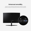 Monitor Samsung Curvo S36GD - 24" IPS FHD (1920X1080), 250cd/m2, 100Hz, 4ms, 16:9, 3000:1, Vga, Hdmi, Color Negro. LS24D366GANXZA