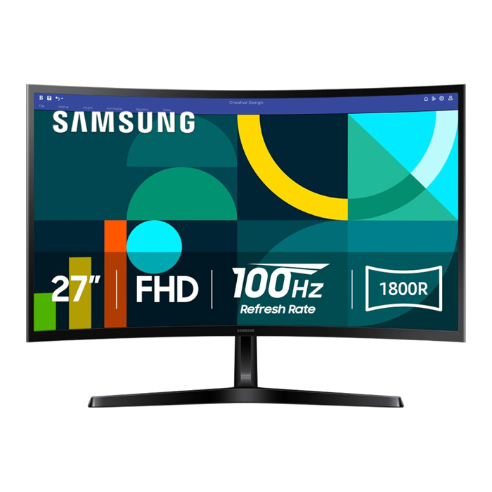 Monitor Samsung Curvo S36GD - 27" IPS FHD (1920X1080), 250cd/m2, 100Hz, 4ms, 16:9, 3000:1, Vga, Hdmi, Color Negro. LS27D366GANXZA
