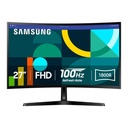 Monitor Samsung Curvo S36GD - 27" IPS FHD (1920X1080), 250cd/m2, 100Hz, 4ms, 16:9, 3000:1, Vga, Hdmi, Color Negro. LS27D366GANXZA