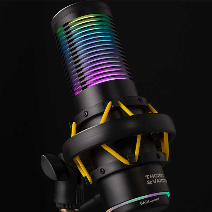 Microfono Thonet & Vander Vx320 - Alámbrico USB, micrófono condensador, RGB, streamers y gamers. Hk096-03666 Negro