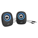 Parlante Genius SP-Q160 - Mini altavoz USB, Conector de audio 3.5mm, Alimentación USB, Color Azul. 31730027403
