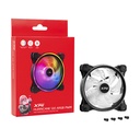 Abanico XPG Hurricane 120 ARGB - Para gabinete, caja 120mm, hasta 2000 RPM, conector 4 pines, 18dBA, color blanco.