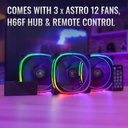 Abanico Aerocool Astro 12 Pro 2 Ventiladores Argb Pro 120mm 1 Concentrador De Control H66f Control Remoto Negro Acf3-At10217.02