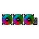 Abanico Aerocool Astro 12 Pro - 3x Ventiladores ARGB 120mm, 1 Concentrador de Control H66f, Control Remoto, Color Negro. Acf3-At10217.02
