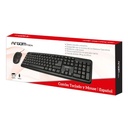 Teclado Argom ARG-KB-7418 - Combo de teclado y ratón óptico, 3 botones, 800dpi, usb, español, color negro.