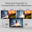 Adaptador Argom - Tipo-C a dos puertos de salida HDMI 4K, un puerto USB3.0 y una ranura de entrada PD Tipo-C