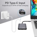 Adaptador Argom - Tipo-C a dos puertos de salida HDMI 4K, un puerto USB3.0 y una ranura de entrada PD Tipo-C