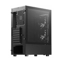 Caja ATX Gaming XPG VALOR MESHMT BKCWW - Ventana lateral, conectores 2x USB 3.2, 1x puerto de audio/micrófono, 3x abanico 120mm frontal, 1x abanico 120mm posterior,color negro. VALORMESHMT-BKCWW