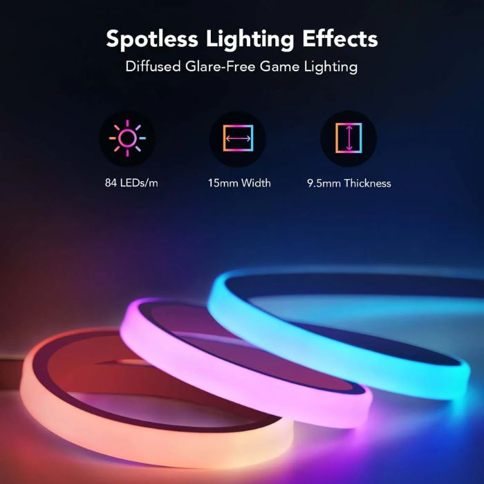 Cable De Luces Govee Led Neon Gaming Table - Wi-Fi 2,4 GHz, Bluetooth, 10 pies H61c3.
