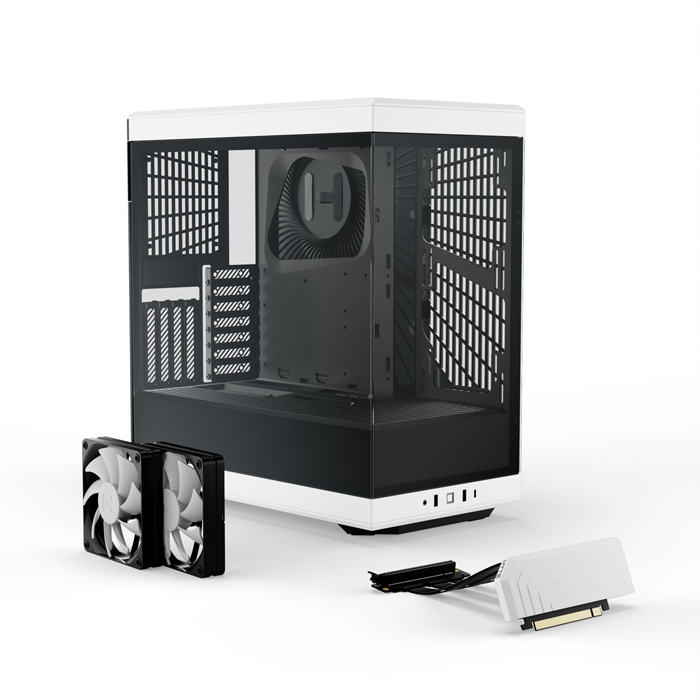 Caja Hyte Y40-BW - ATX, Micro ATX, Mini ITX, 2x USB 3.0, 1x USB Tipo C, 2 Ventiladores incluidos. CS-HYTE-Y40-BW