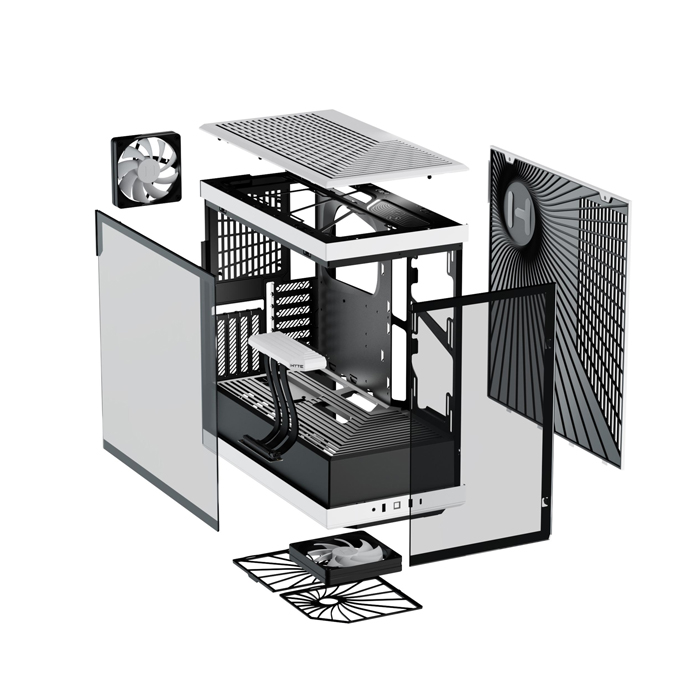 Caja Hyte Y40-BW - ATX, Micro ATX, Mini ITX, 2x USB 3.0, 1x USB Tipo C, 2 Ventiladores incluidos. CS-HYTE-Y40-BW