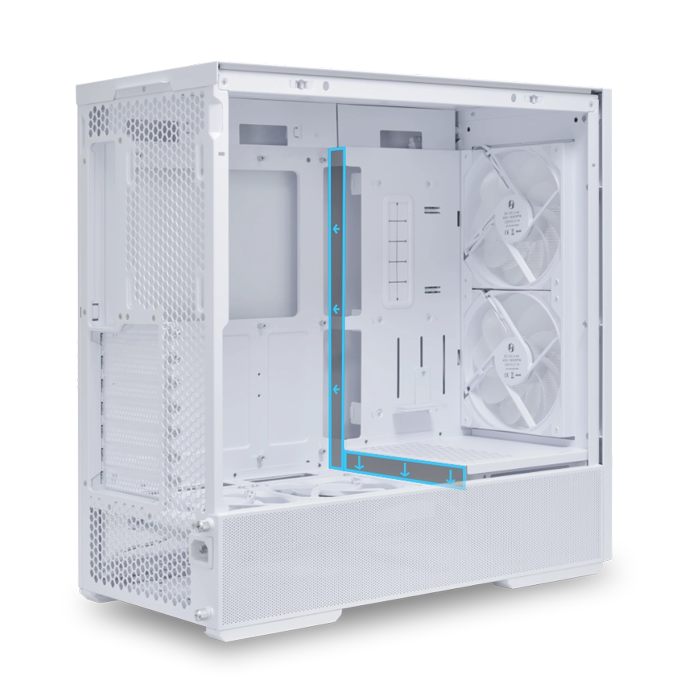 Caja Lian Li Lancool 207 - ATX- Micro ATX, Mini ITX, Vidrio Templado, 2 Ventiladores Frontales 140mm ARGB, Blanco. G99.Lan207rw.00