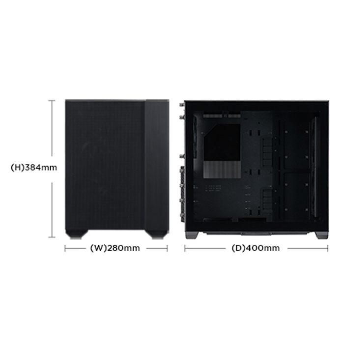 Case Gaming Lian Li O11 Air Mini Vidrio Templado 2 Ventiladores Frontales Y 1 Trasero G99.O11amx.00 Negro