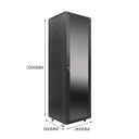 Gabinete de Torre VCOM D1242 Rack 42U -Puerta de vidrio, paneles laterales, abanico incluido, ancho 800 x profundidad 800 x altura 2000.