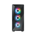 Case Rgb Cooler Master Cmp520 Torre Media Plastico Y Acero 3 Abanicos Frontales Con Cable De Corriente Cp520-Kgnn65-Sa0 Negro