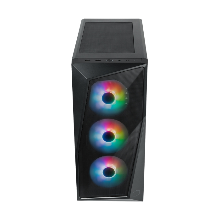 Case Rgb Cooler Master Cmp520 Torre Media Plastico Y Acero 3 Abanicos Frontales Con Cable De Corriente Cp520-Kgnn65-Sa0 Negro
