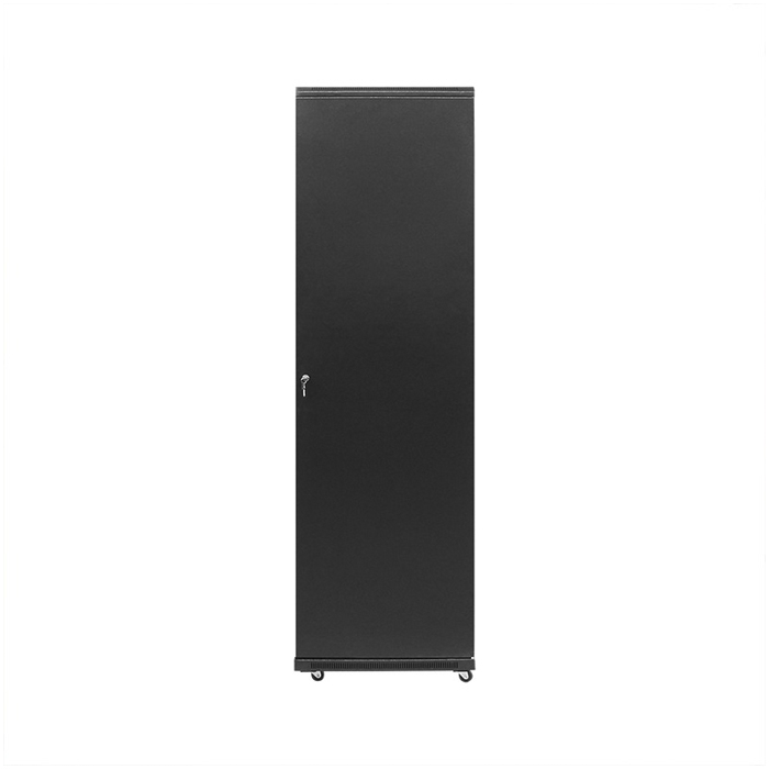 Gabinete de Torre VCOM D1242 Rack 42U -Puerta de vidrio, paneles laterales, abanico incluido, ancho 800 x profundidad 800 x altura 2000.
