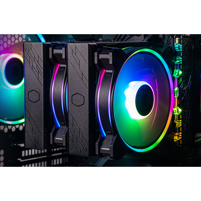 Abanico Cooler Master Hyper 622 Halo Black - Procesadores, Socket Intel 1851 ,1700,1200, 1156, 1155,1151, 1150, Socket AMD AM4/AM5. RR-D6BB-20PA-R1