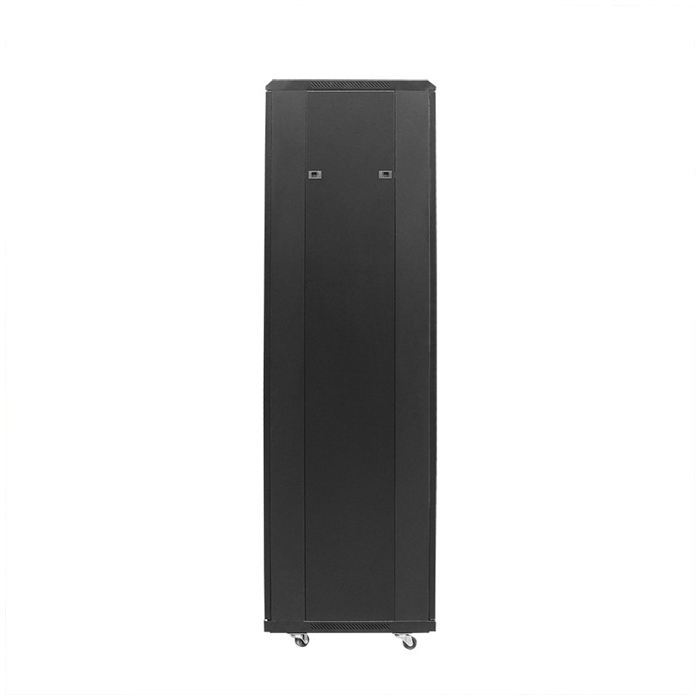 Gabinete de Torre VCOM D1242 Rack 42U -Puerta de vidrio, paneles laterales, abanico incluido, ancho 800 x profundidad 800 x altura 2000.