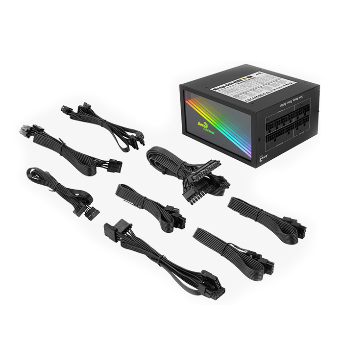 Fuente De Poder Aerocool Mirage Gold 850W - Modular Placa Base Rgb Negro Acpg-Mf85fuc.11