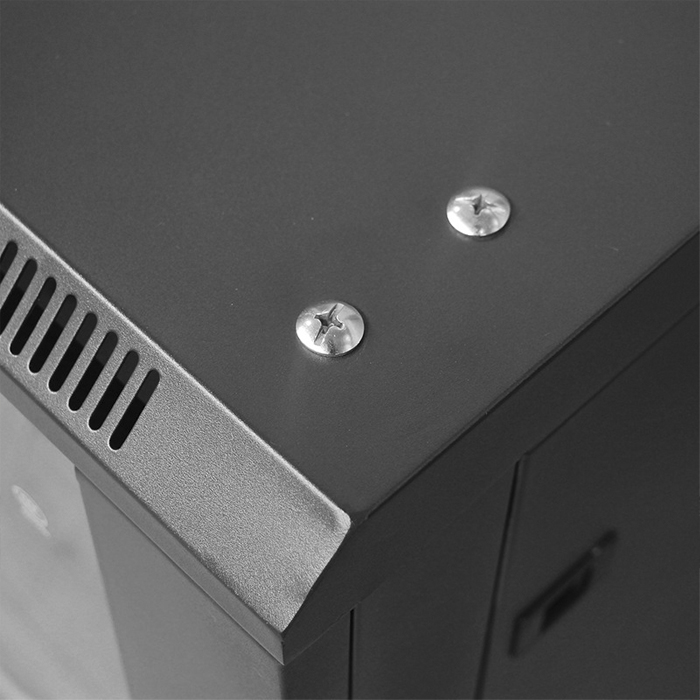 Gabinete de Torre VCOM D1242 Rack 42U -Puerta de vidrio, paneles laterales, abanico incluido, ancho 800 x profundidad 800 x altura 2000.