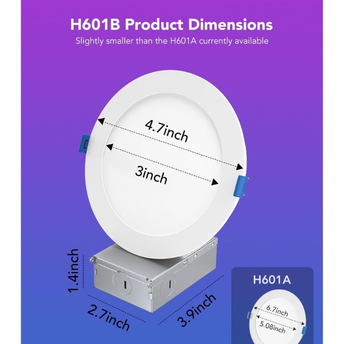 Luces Empotrables Govee Led Recessed Lights, 4" x2 Pack B601b