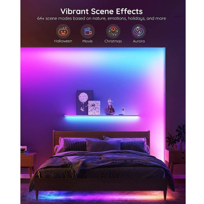 Luces Govee Basic - Wifi RGBIC, Bluetooth Led Strip 10m, Alexa, Google Assistant H618c