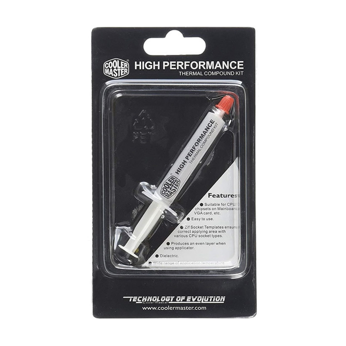 Pasta Térmica Cooler Master High Performance - 2 Gramos, Grasa térmica, color Blanco. HTK-002-U1