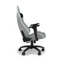 Silla Gamer Corsair TC-200, CF-9010045-W - Ajustable, material de cuerina, estructura de acero, apoyabrazos, color Gris / Blanco.