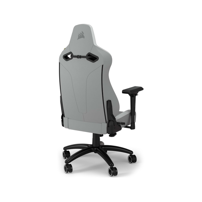Silla Gamer Corsair TC-200, CF-9010045-W - Ajustable, material de cuerina, estructura de acero, apoyabrazos, color Gris / Blanco.