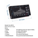 Controlador de Ventiladores y LED O.E.M ARGB - Para PC, 7x ARGB 5v 3 Pins,, 6x PWM Fans (2510) 4 Pins. Fm-MFC2