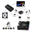 Controlador de Ventiladores y LED O.E.M ARGB - Para PC, 7x ARGB 5v 3 Pins,, 6x PWM Fans (2510) 4 Pins. Fm-MFC2