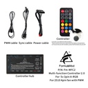 Controlador de Ventiladores y LED O.E.M ARGB - Para PC, 7x ARGB 5v 3 Pins,, 6x PWM Fans (2510) 4 Pins. Fm-MFC2